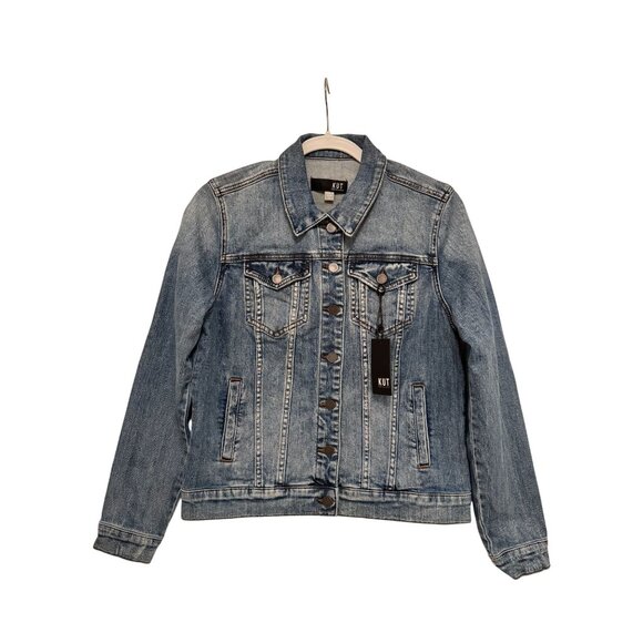 Kut from the Kloth Jackets & Blazers - NWT Kut From The Kloth Womens Distressed Blue Denim Jacket S Classic Button Fron